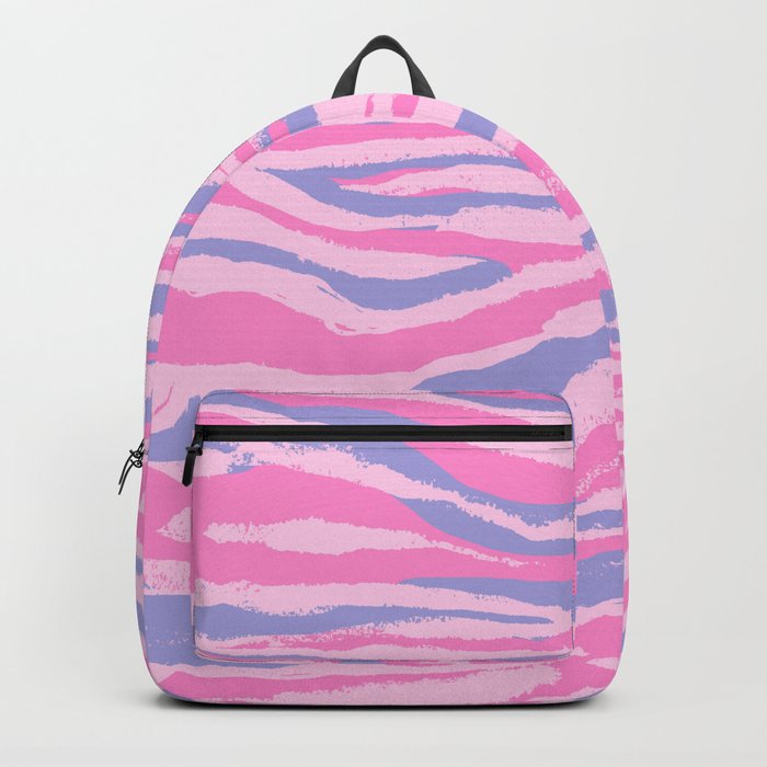 Pastel Zebra Stripes in Lavender + Pink Backpack