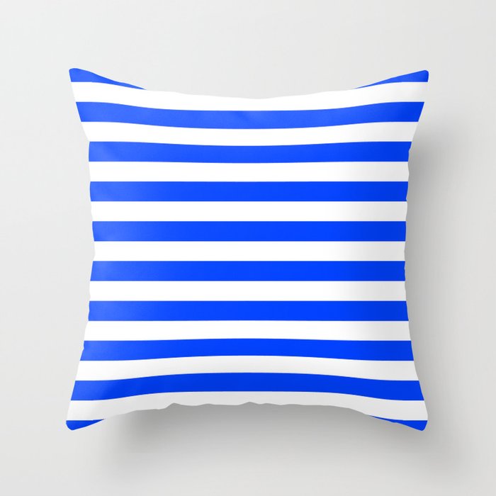 Stripes Texture (Blue & White) Throw Pillow