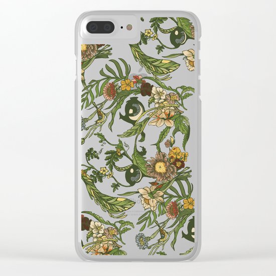 Botanical Pug Clear iPhone Case