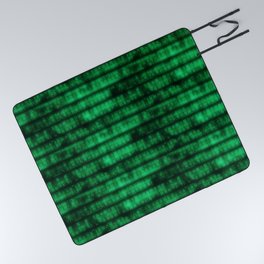 Green Dna Data Code Picnic Blanket