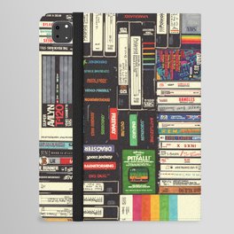 Cassettes, VHS & Video Games iPad Folio Case | Geek, Vhs, Pattern, Popart, 90S, Synthwave, Music, Pen, Technology, Curated 