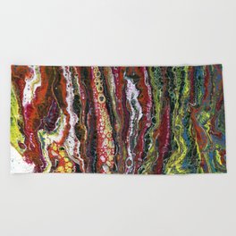 The Reef - Original, abstract, acrylic, fluid painting Beach Towel