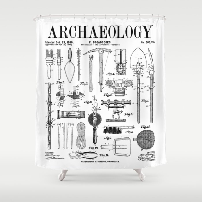 Archaeologist Archaeology Student Field Kit Vintage Patent Shower Curtain