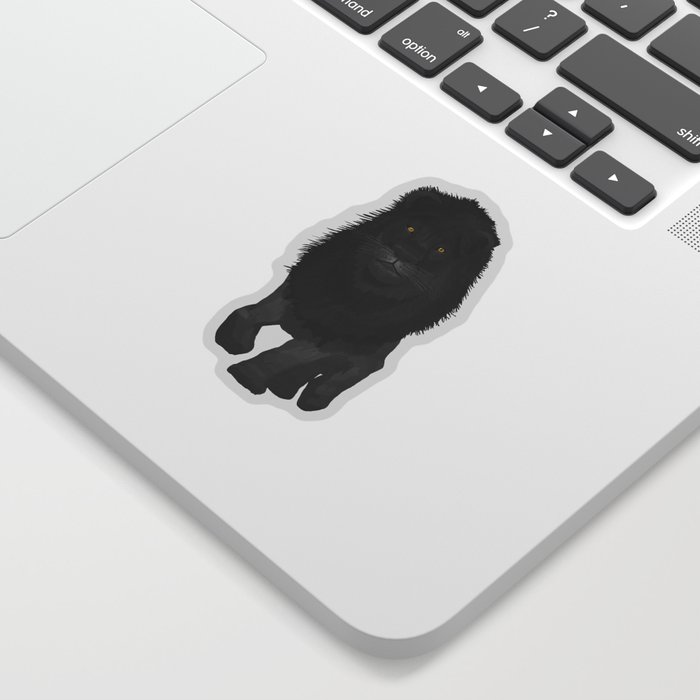 digital painting of a black lion Sticker