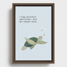 Affirmation Characters - Turtle Framed Canvas