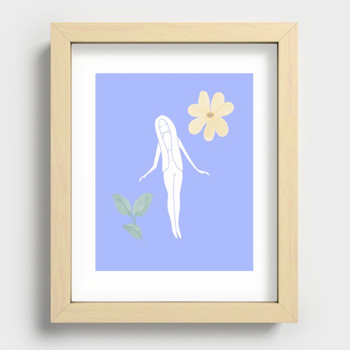 Standing Floral Goddess Recessed Framed Print