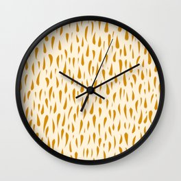Organic Texture Minimalist Abstract Pattern in Honey Mustard and Cream Wall Clock