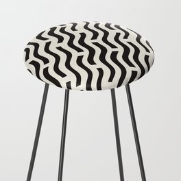 Black and White Wave Pattern Counter Stool