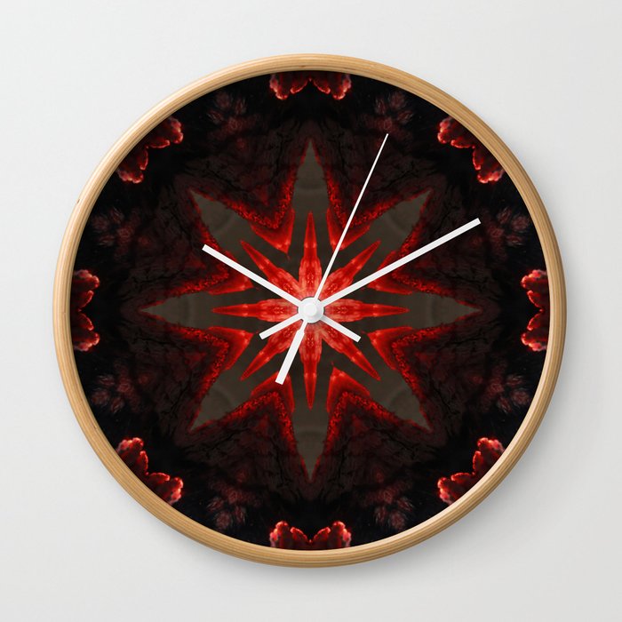 Mandala Fire Embers 2 Wall Clock