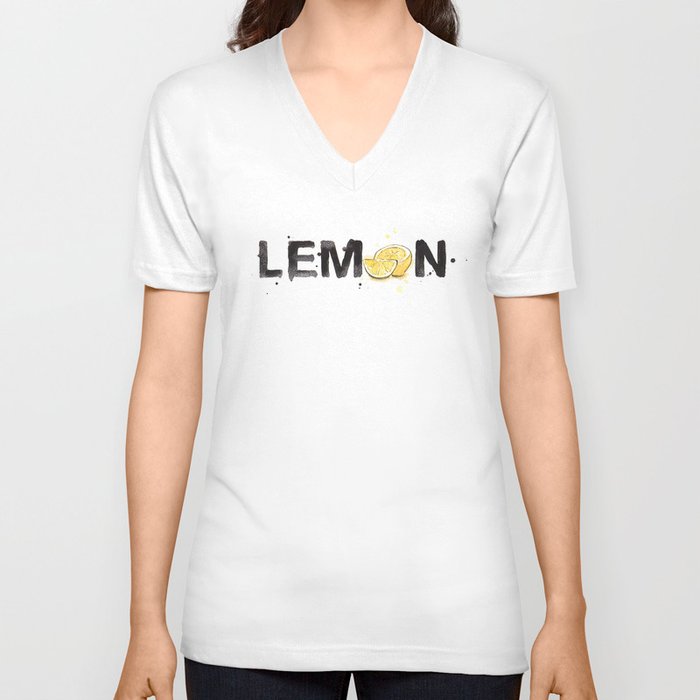 Favourite Things - Lemon V Neck T Shirt