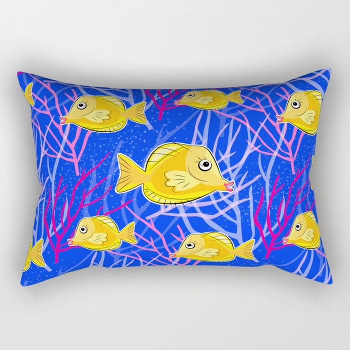 Tropical Fish Tank Rectangular Pillow