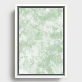 Sage Green Tie Dye Abstract Pattern Framed Canvas