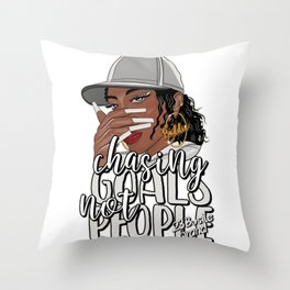 Chasing goals not people Throw Pillow