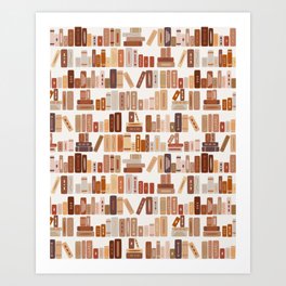 books, cozy bookshelf, library, bookworm, reading, rows of books, bookstack, hygge Art Print