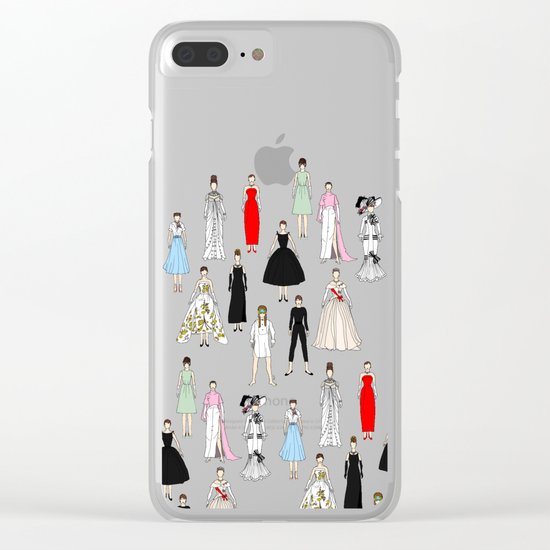 Audrey Fashion Whimsical Layout Clear iPhone Case