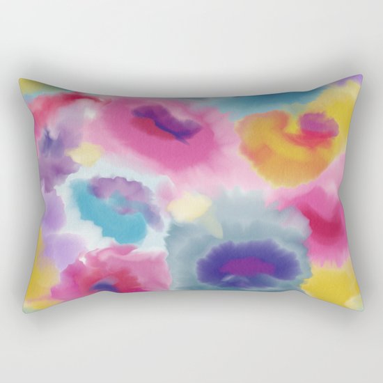 WATERCOLOR FLOWERS Rectangular Pillow