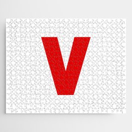 letter V (Red & White) Jigsaw Puzzle
