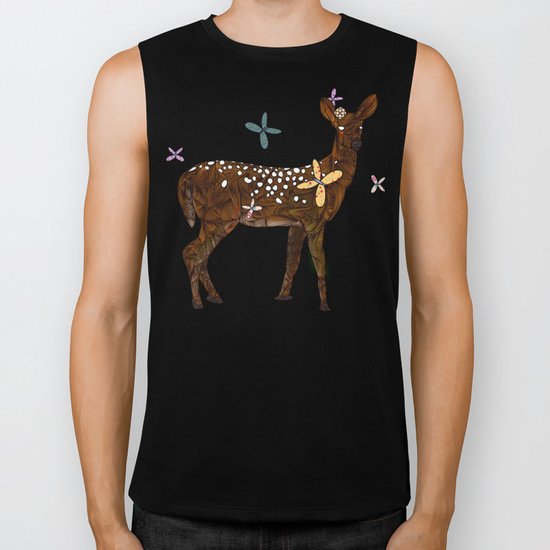 Flower Deer Biker Tank