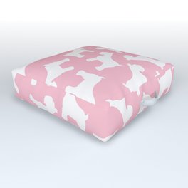 Pink Schnauzers - Simple Dog Silhouettes Outdoor Floor Cushion
