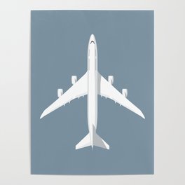 747-8 Jumbo Jet Airliner Aircraft - Slate Poster