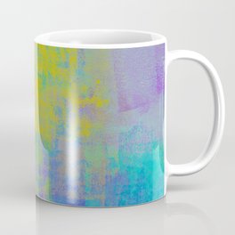 Grungy Turquoise, Green, Purple and Yellow Abstract Coffee Mug
