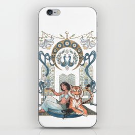 Every Girl Is A Princess 03: Arabian Nights Art Nouveau Aladdin's Princess Jasmine and Rajah iPhone Skin