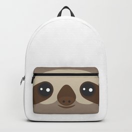 funny and cute smiling Three-toed sloth on brown background Backpack | Happy, Animal, Lazymonday, Kawaii, Slow, Lazy, Fun, Drawing, Cute, Illustration 