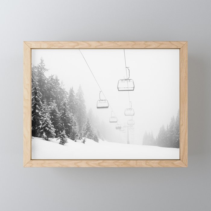 Ski Gondolas , Ski Lift Framed Mini Art Print