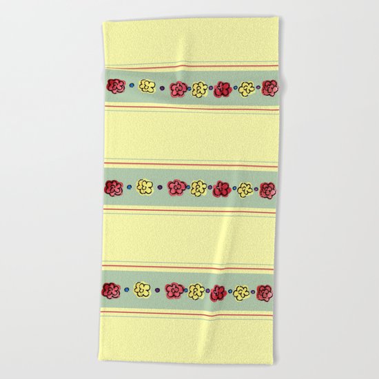 A Rosey Outlook Yellow Beach Towel