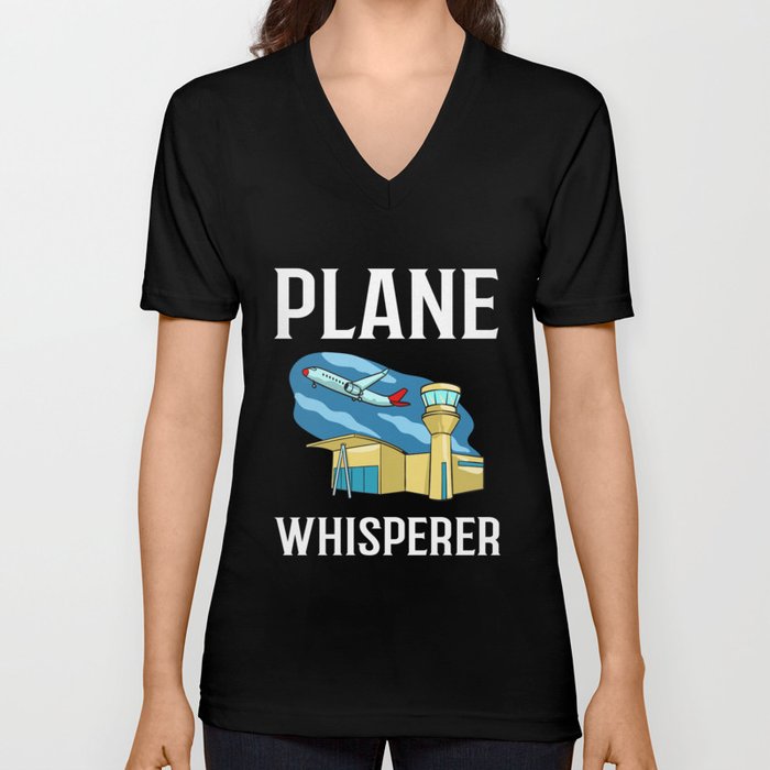 Air Traffic Controller Flight Director Tower V Neck T Shirt