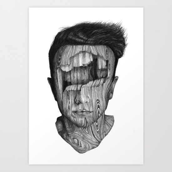 wood kid Art Print