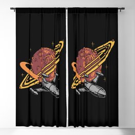Cool Planet Spaceship Explorer Blackout Curtain