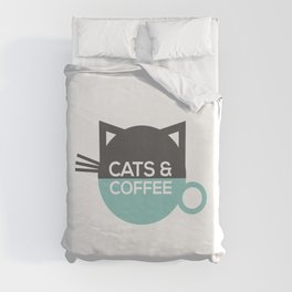 Cats and coffee Duvet Cover