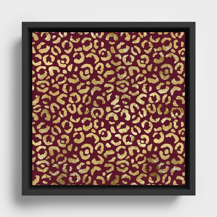 Foil Glam Leopard Print 04 Framed Canvas