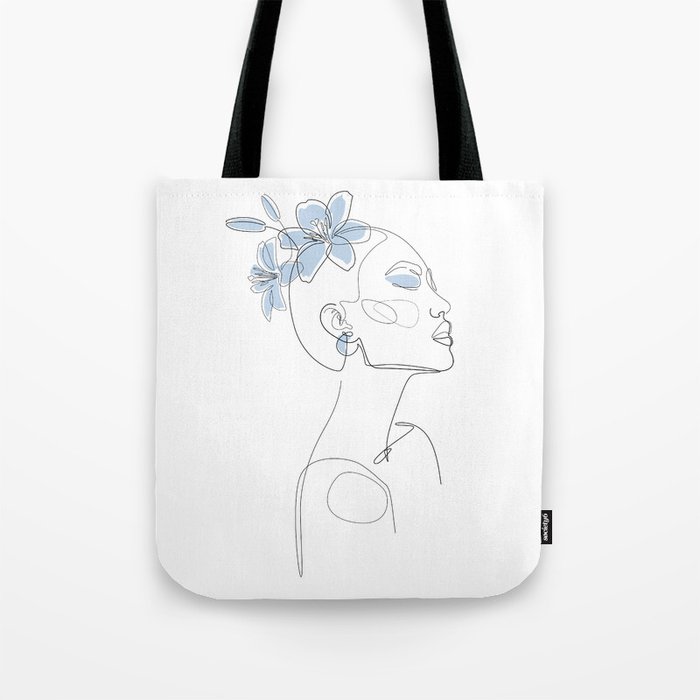 Blue Lily Lady Tote Bag