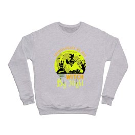 Mowologist By Day Witch By Night Gift Idea For Halloween Crewneck Sweatshirt