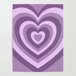 Hypnotic Purple Hearts Poster