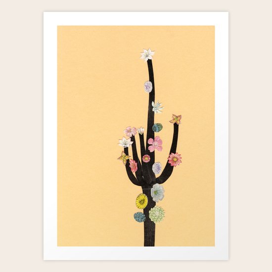 Flowering Cactus Art Print by Cassia Beck Society6