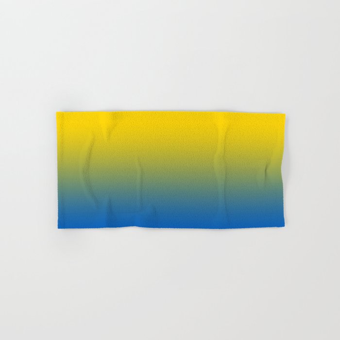Blue and Yellow Solid Colors Ukraine Flag Colors Gradient 1 100% Commission Donated To IRC Read Bio Hand & Bath Towel