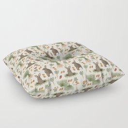 Bunnies and Carrots in the Fall Floor Pillow