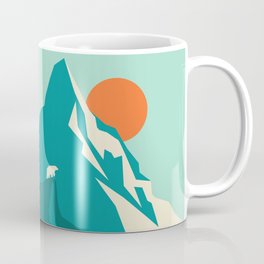 As the sun rises over the peak Coffee Mug