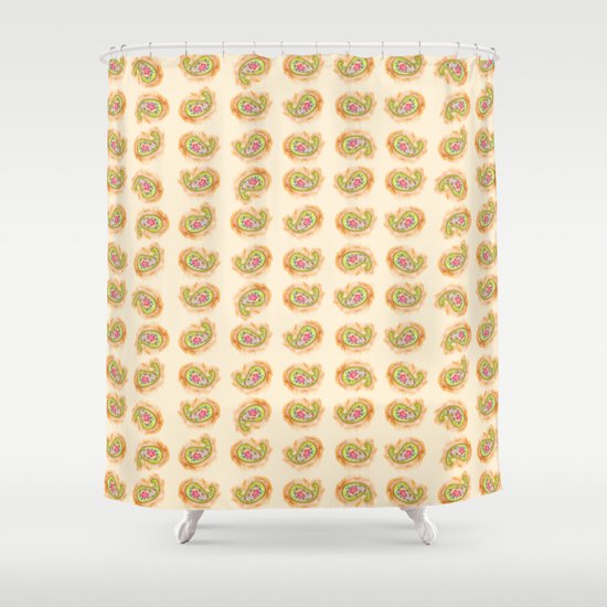 Paisley Watercolor in Tea (tan brown) Shower Curtain