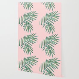 Pink Palms Tropical Vibes Wallpaper