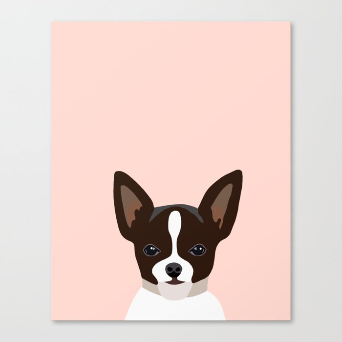 Chihuahua - Black and white chihuahua dog, dogs dog portrait, cute dog Canvas Print
