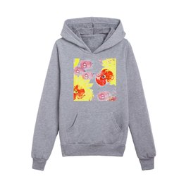 red apple, pink onion: printmaking Kids Pullover Hoodies