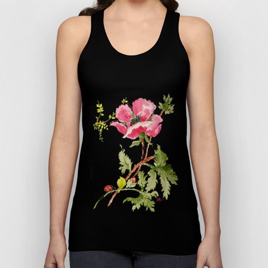 The Poppy and the Ladybug floral Unisex Tank Top