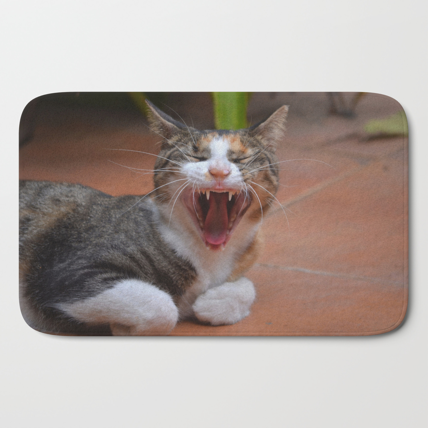 Liza The Cat With A Big Smile Bath Mat By Lennyfdzz Society6
