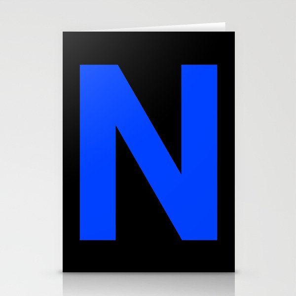 Letter N (Blue & Black) Stationery Cards
