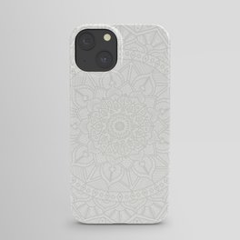 Cream on White Mandala Circle of Life iPhone Case