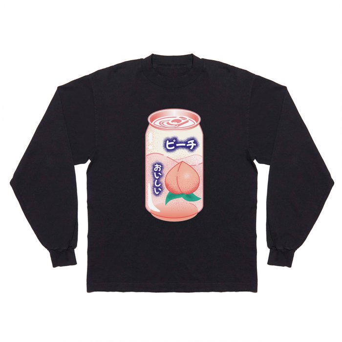 Peach Soda Can Japanese Soft Drink Kawaii Soft Pastel Pop Art Long Sleeve T Shirt